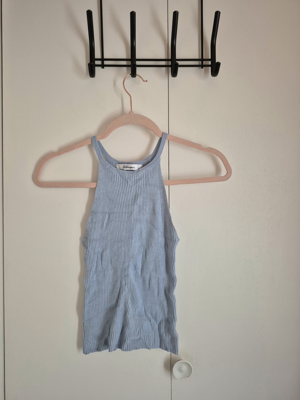 Revamped Ribbed Camisole Tank in Light Blue